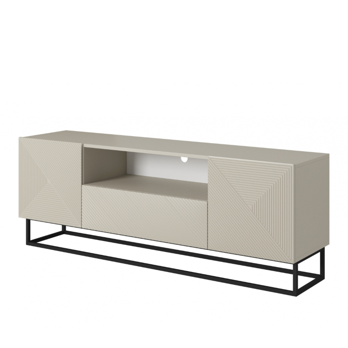 OSLO RTV kumode uz metāla kājām 167/60/40 cm kašmirs/melns - N1 Home