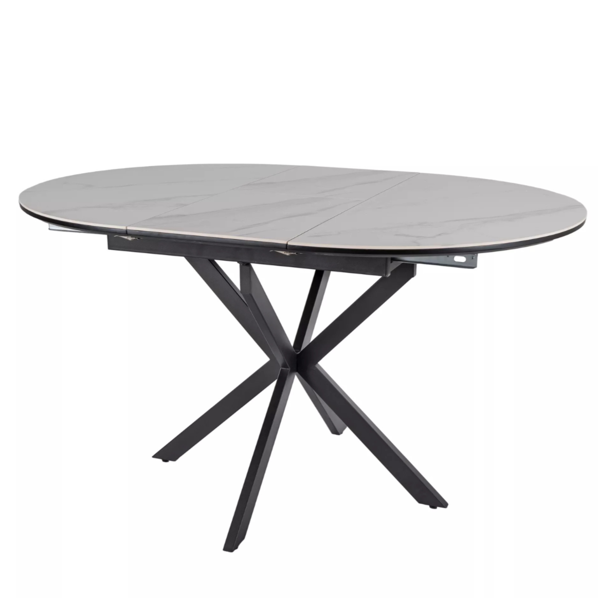 Galds Gast 100-135/100/75 cm matēts balts / matēts melns - N1 Home