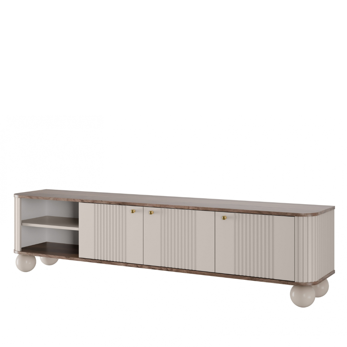 TV skapis Vespa  187/48/38 cm kašmirs/rieksts/zelts - N1 Home