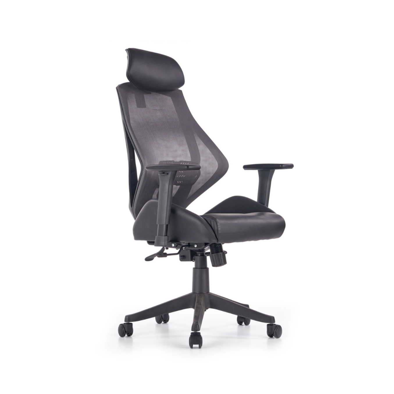 Krēsls Has 68/78/110-118/48-56 cm melns/pelēks - N1 Home