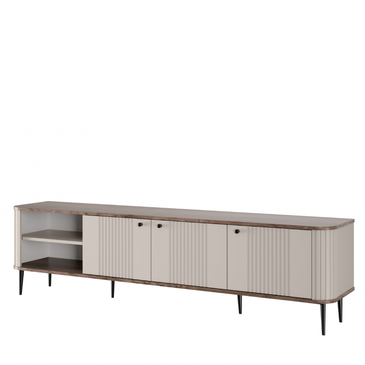 TV skapis Vespa  187/51/38 cm kašmirs/rieksts/melns - N1 Home