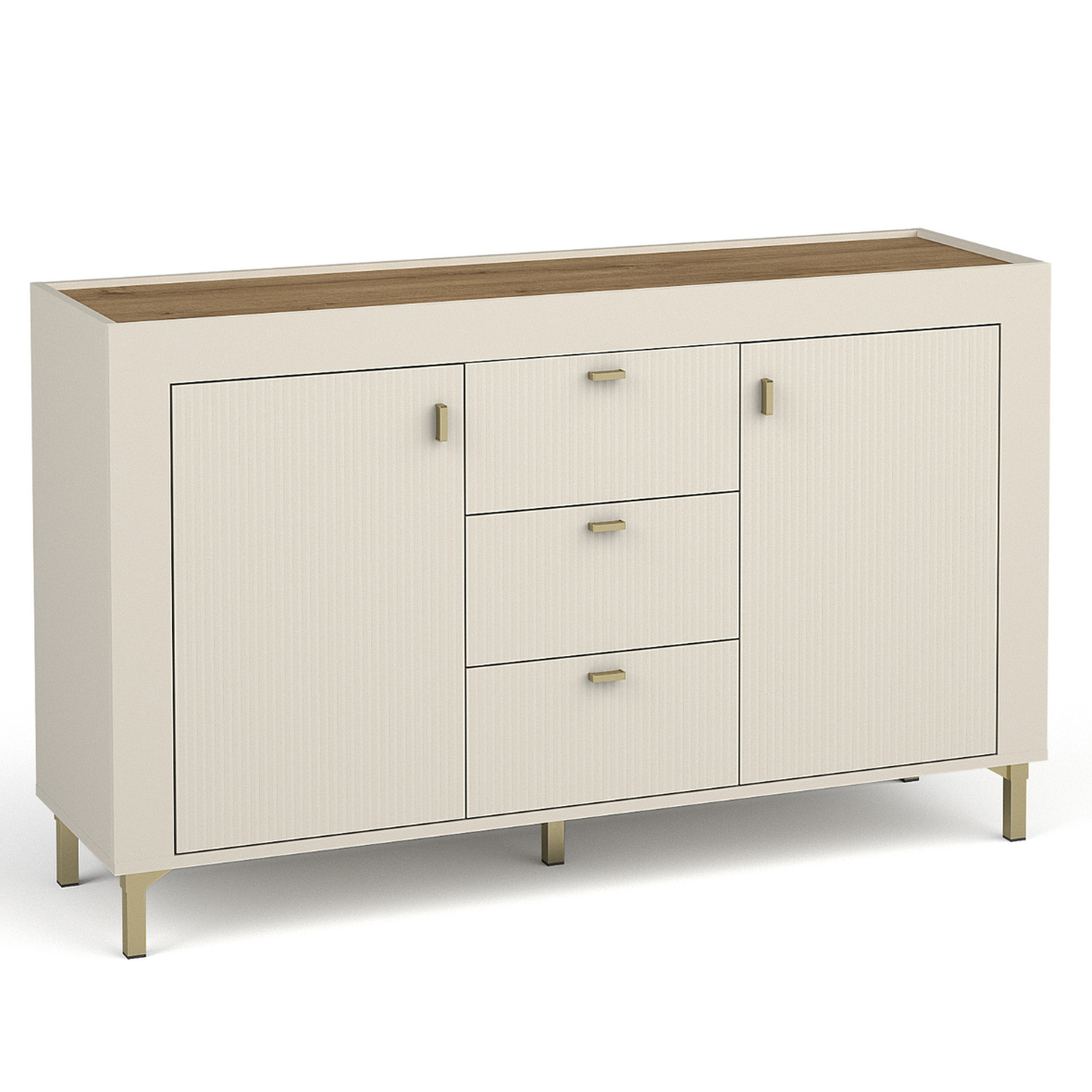 Kumode Lamos 130/77/38 cm bēšs/zelts - N1 Home