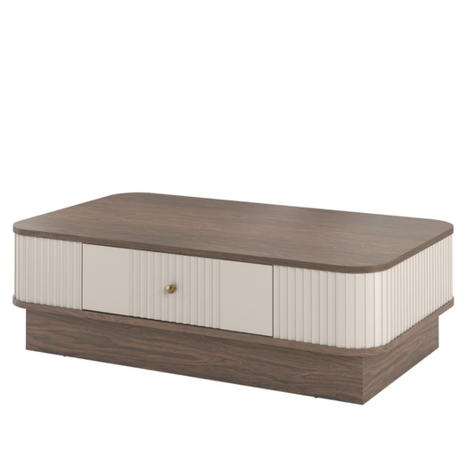 Kafijas galdiņš Vespa 103/32/60 cm kašmirs/rieksts/zelts - N1 Home