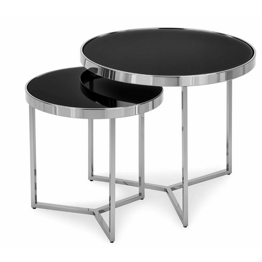 Kafijas galdiņi Deli 60/52/60 cm melns/hroms - N1 Home