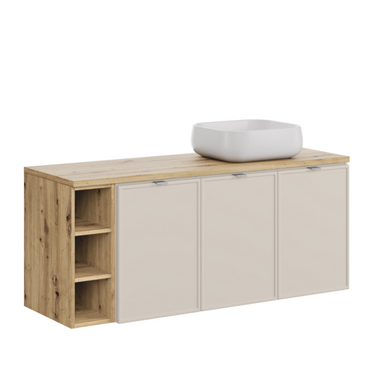 Vannas istabas mēbeļu komplekts Bell M 140 cm kašmirs/ozols - N1 Home