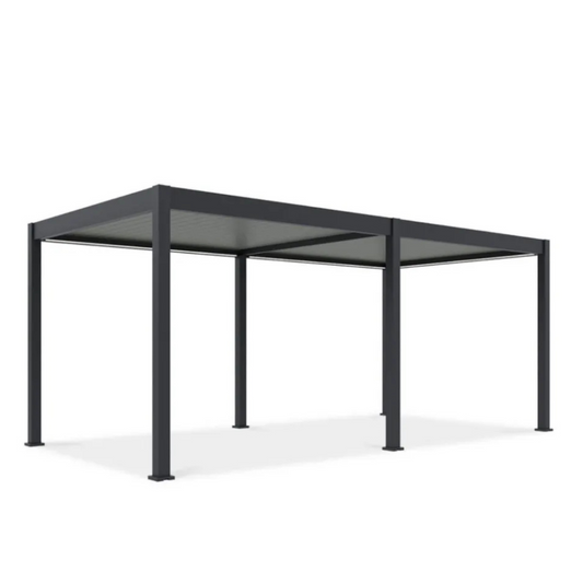 Bioklimatiskā terases pergola Elija AUTOMATIC 3x6 ar LED apgaismojumu 600/309/255 cm antracīts/gaiši pelēks - N1 Home