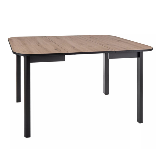 Galds Dantoro 90-130/90/75 cm artisan ozols / matēts melns - N1 Home