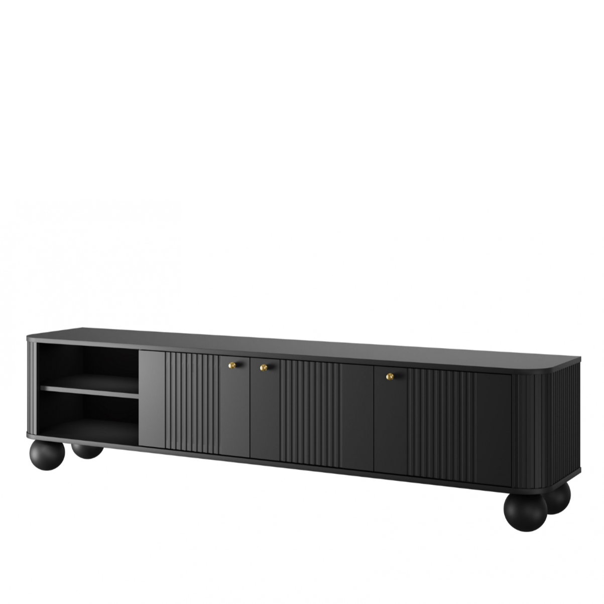 TV skapis Vespa  187/48/38 cm melns/zelts - N1 Home