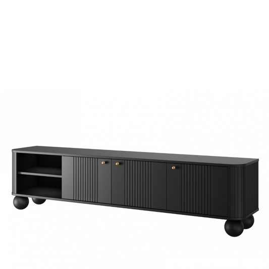 TV skapis Vespa  187/48/38 cm melns/zelts - N1 Home