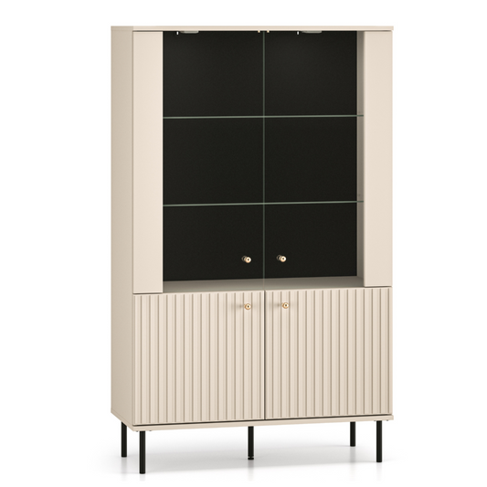 Vitrīnas skapis Galeto 151/92/40 cm bēšs - N1 Home