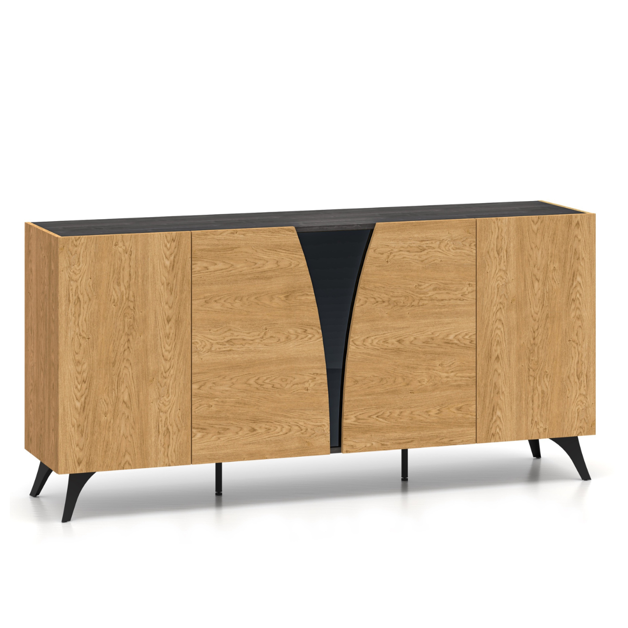 Kumode Toskana 169/82/38 cm ozols/melns - N1 Home