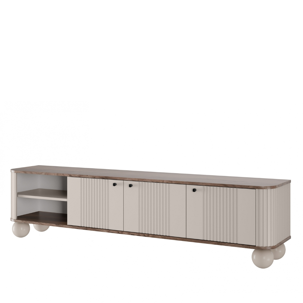 TV skapis Vespa  187/48/38 cm kašmirs/rieksts/melns - N1 Home