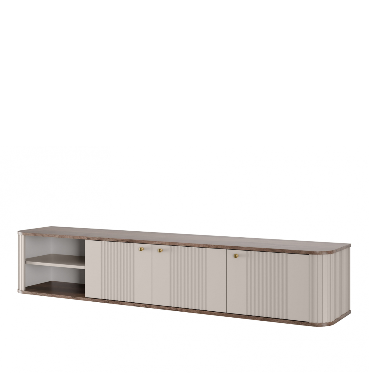 TV skapis Vespa  187/36/38 cm kašmirs/rieksts/zelts - N1 Home