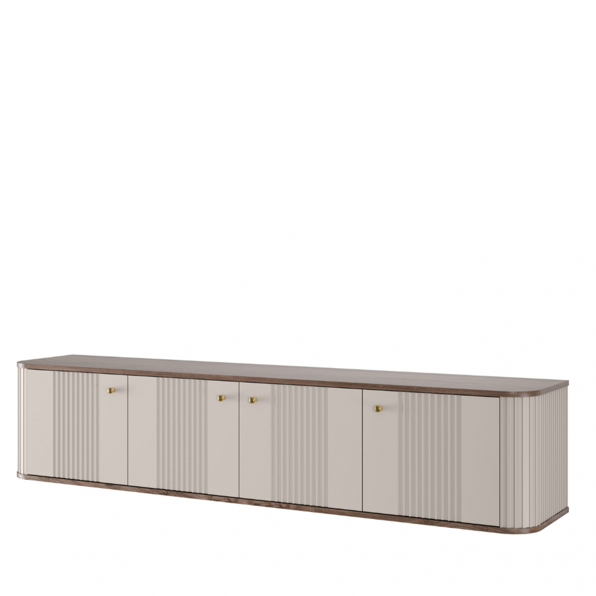 TV skapis Vespa 187/36/38 cm kašmirs/rieksts/zelts - N1 Home