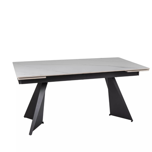 Galds Laco 160-240/75/90 cm balts/melns - N1 Home