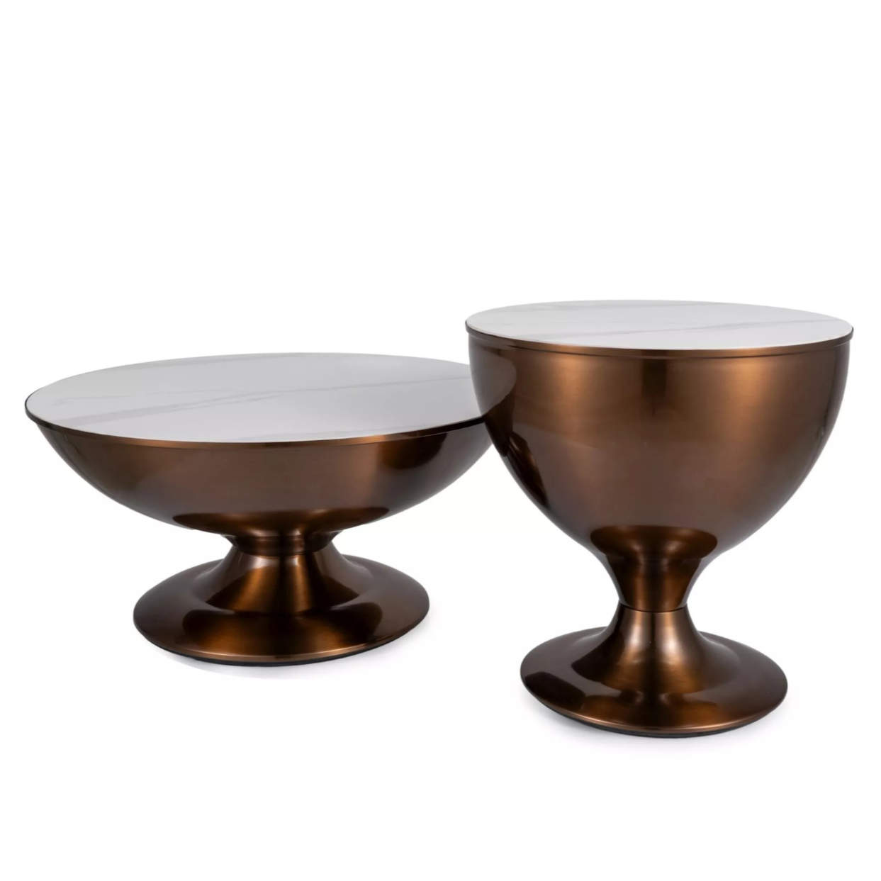 Kafijas galdiņu komplekts Sali 75/38; 50/52,5 cm brūns/balts - N1 Home