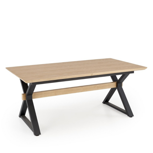 Galds Hen 180-300/100/75/136 cm dabīgs/melns - N1 Home