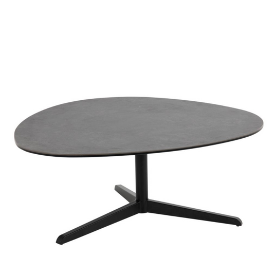 Kafijas galdiņš Barns 100x95x41 cm melna Fairbanks neapstrādāta keramika - N1 Home