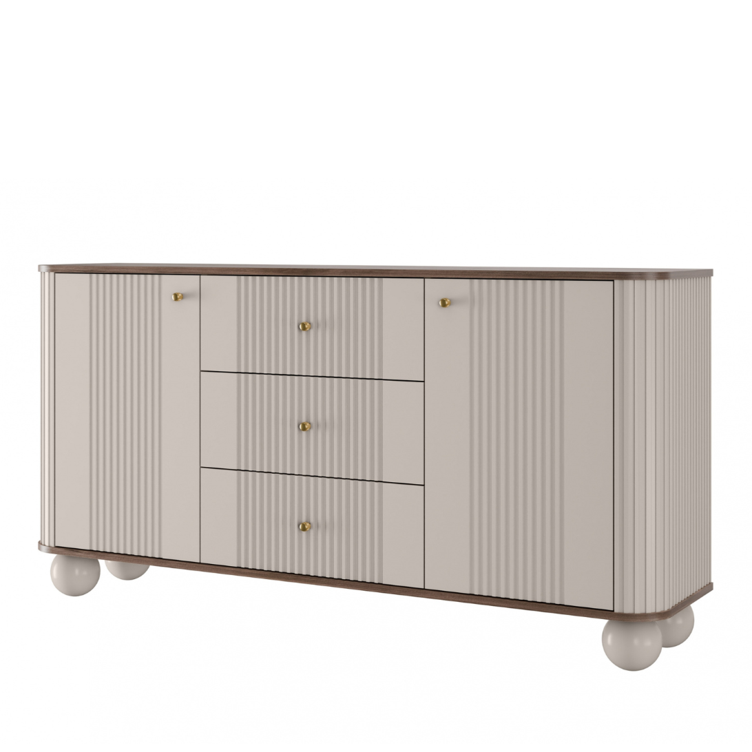 Kumode Vespa 160/82/38 cm kašmirs/rieksts/zelts - N1 Home