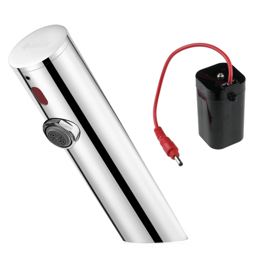 Izlietnes jaucējkrāns, bezkontakta, bez temperatūras regulēšanas - 4xAA Sense 205 mm pulēts tērauds - N1 Home