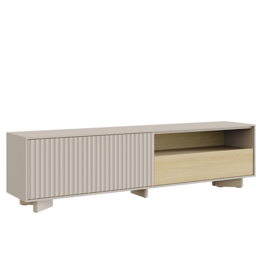 TV skapis Distri Riffle 175/46/35 cm Vičencas ozols/kašmirs