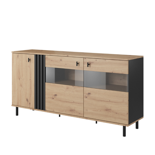 Kumode Madi  165/82/40 cm artizan ozols/antracīts - N1 Home