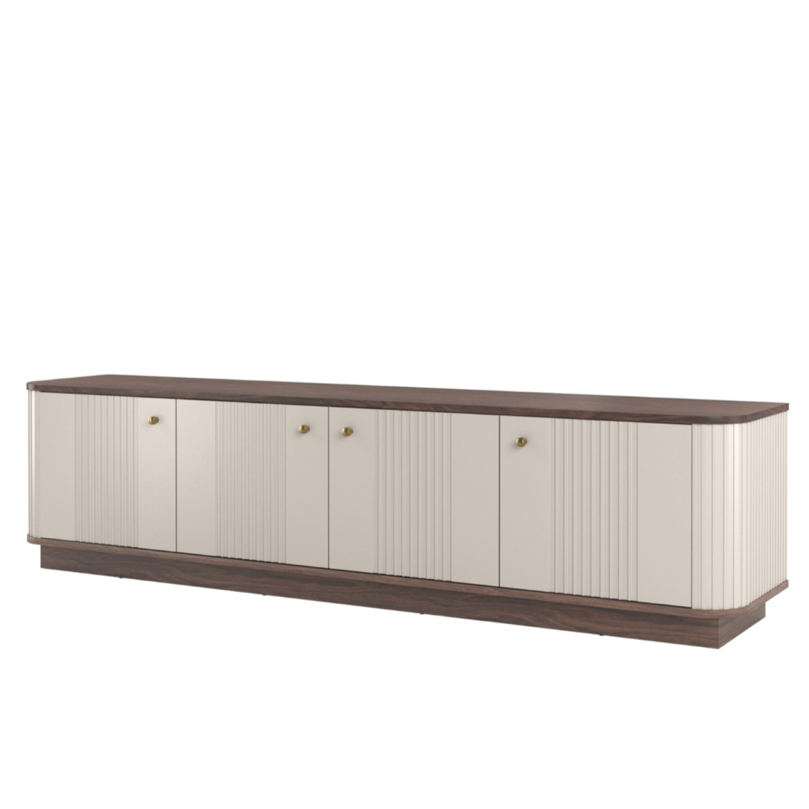 TV skapis Vespa 187/43/38 cm kašmirs/rieksts/zelts - N1 Home