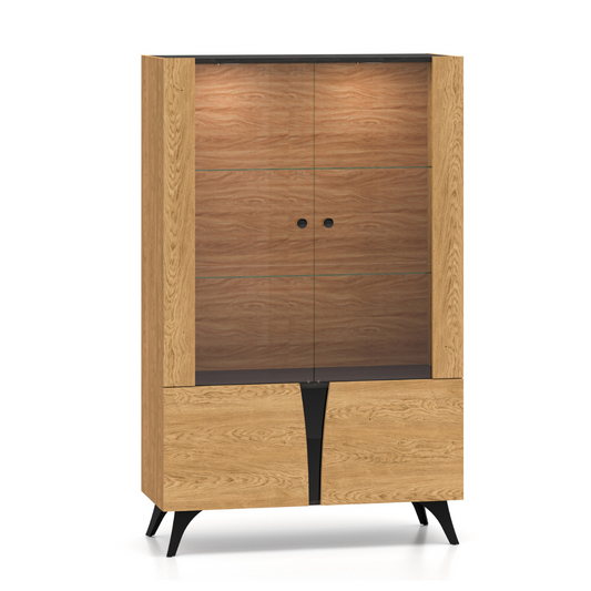 Skapis Toskana 152/94/38 cm ozols/melns