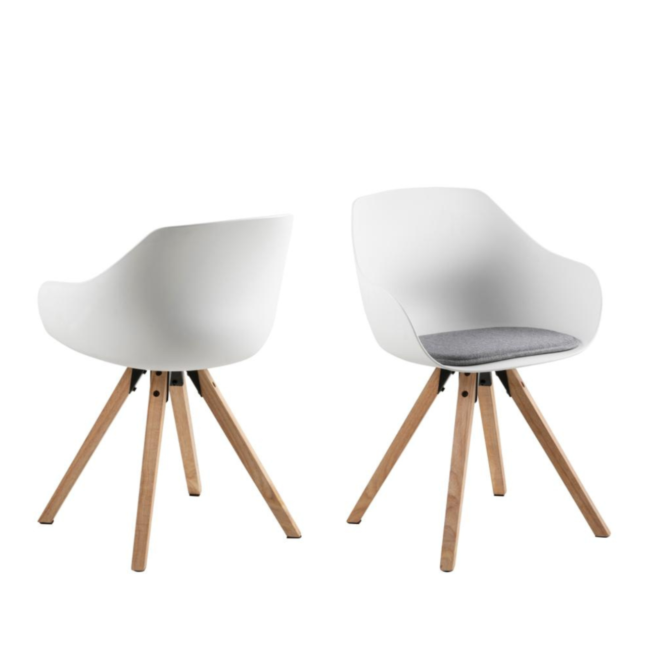 Krēsls Tin 56/53/80 cm balts/pelēks - N1 Home