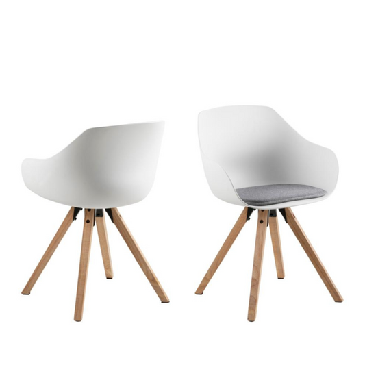 Krēsls Tin 56/53/80 cm balts/pelēks - N1 Home