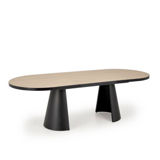 Galds Gia 180-240/100/76/78 cm melns/dabīgs - N1 Home