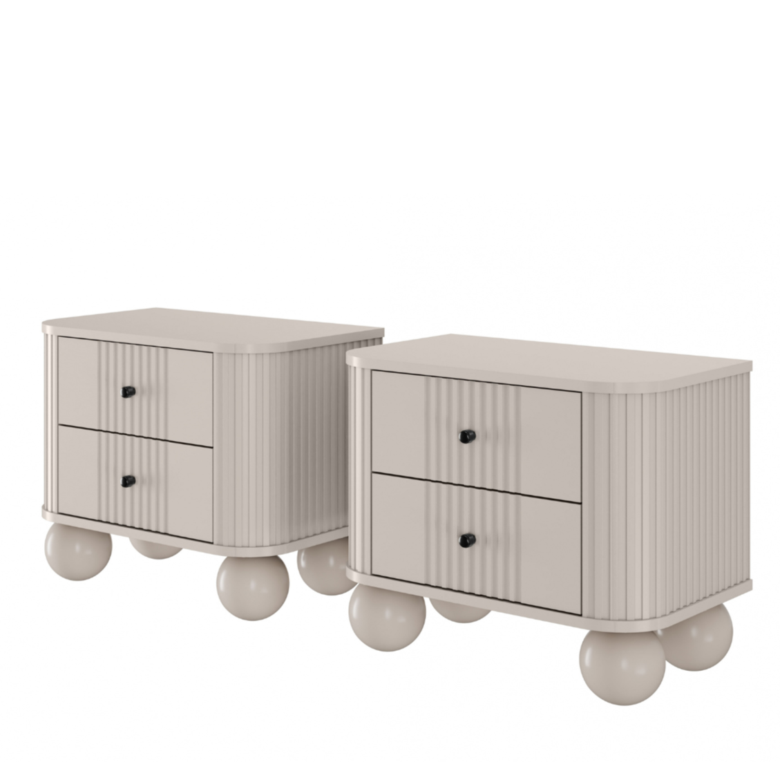 Naktsskapītis (2) Vespa 56/48/38 cm kašmirs/melns - N1 Home