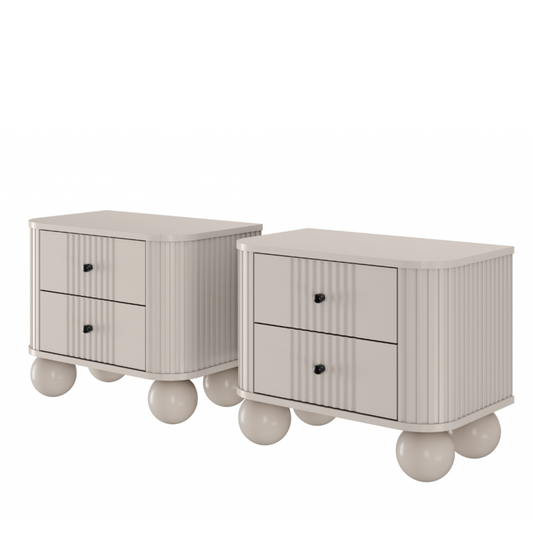 Naktsskapītis (2) Vespa 56/48/38 cm kašmirs/melns - N1 Home