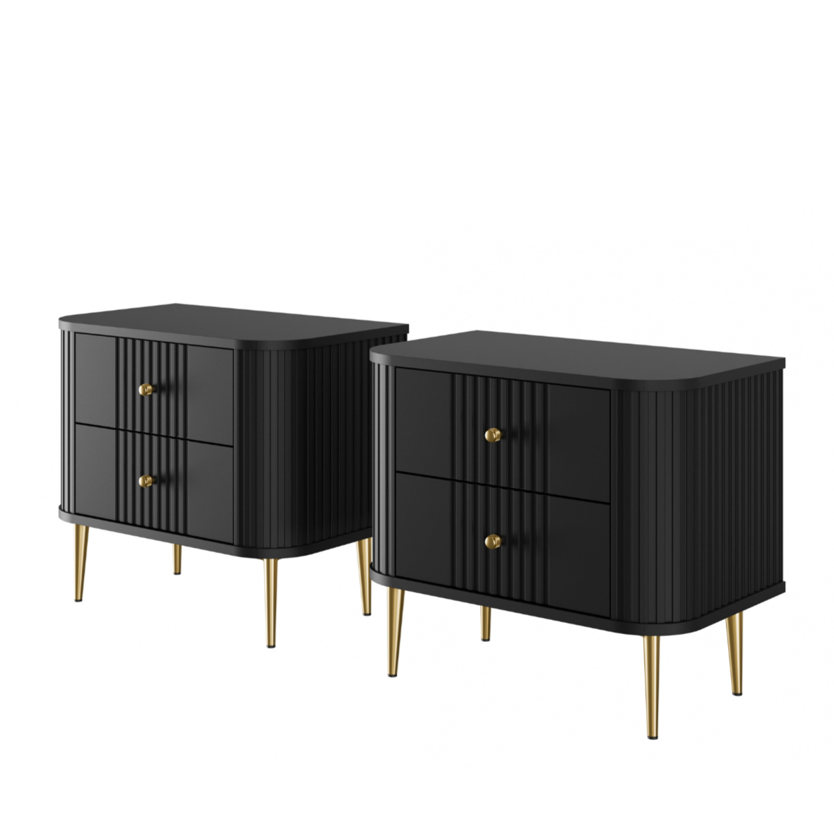 Naktsskapītis (2) Vespa 56/51/38 cm melns/zelts - N1 Home