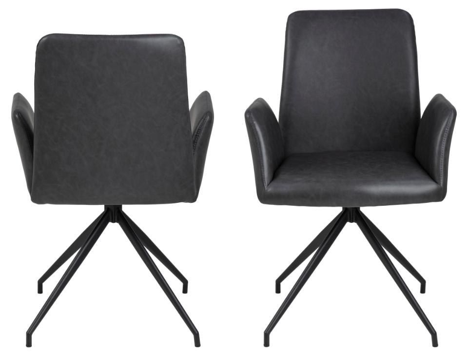 Krēsls Nay 59/59/88 cm PU retro melns - N1 Home