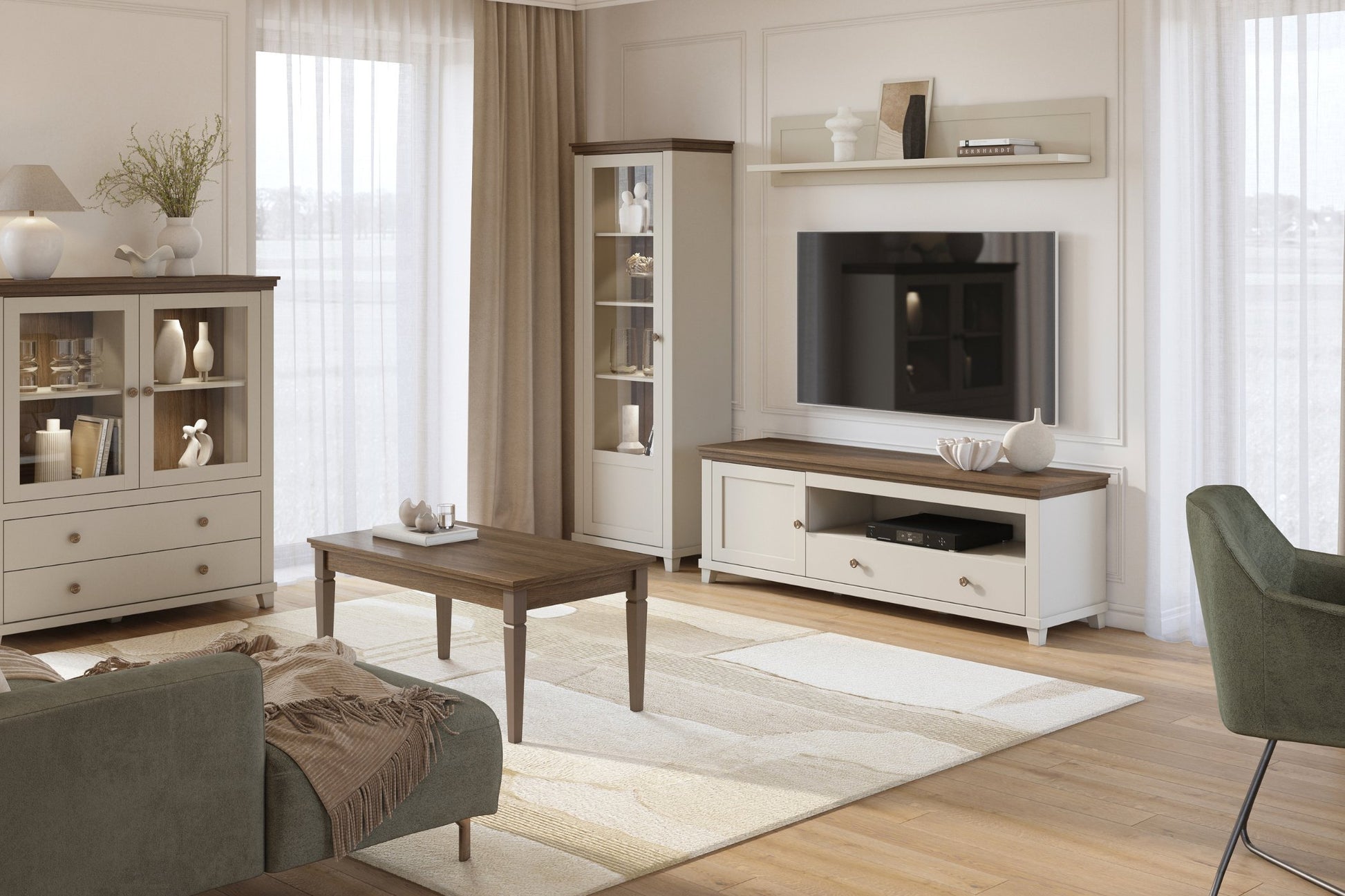 Kumode Evtar 126/138/42 cm kašmirs/Dunin ozols - N1 Home