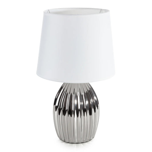 Galda lampa Vens 25 x 41 cm balts/sudrabs - N1 Home