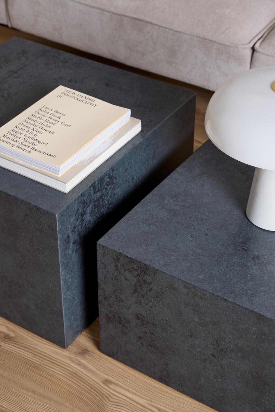 Kafijas galds Dia 58x58x40 cm; 50x50x33 cm melns okeāna - N1 Home