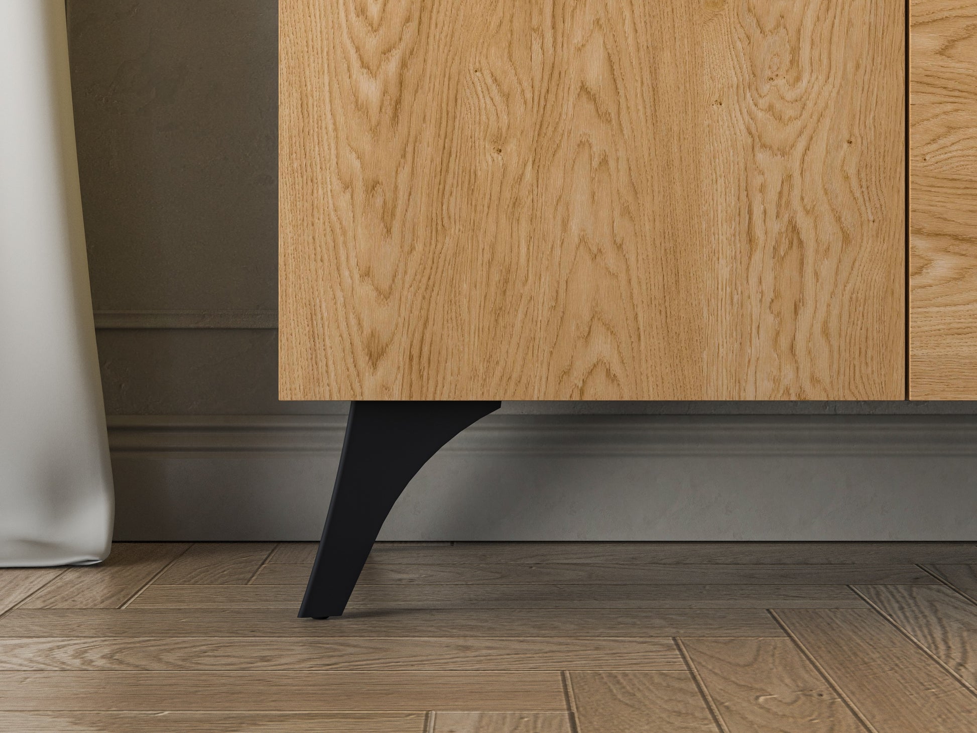 Kumode Toskana 169/82/38 cm ozols/melns - N1 Home