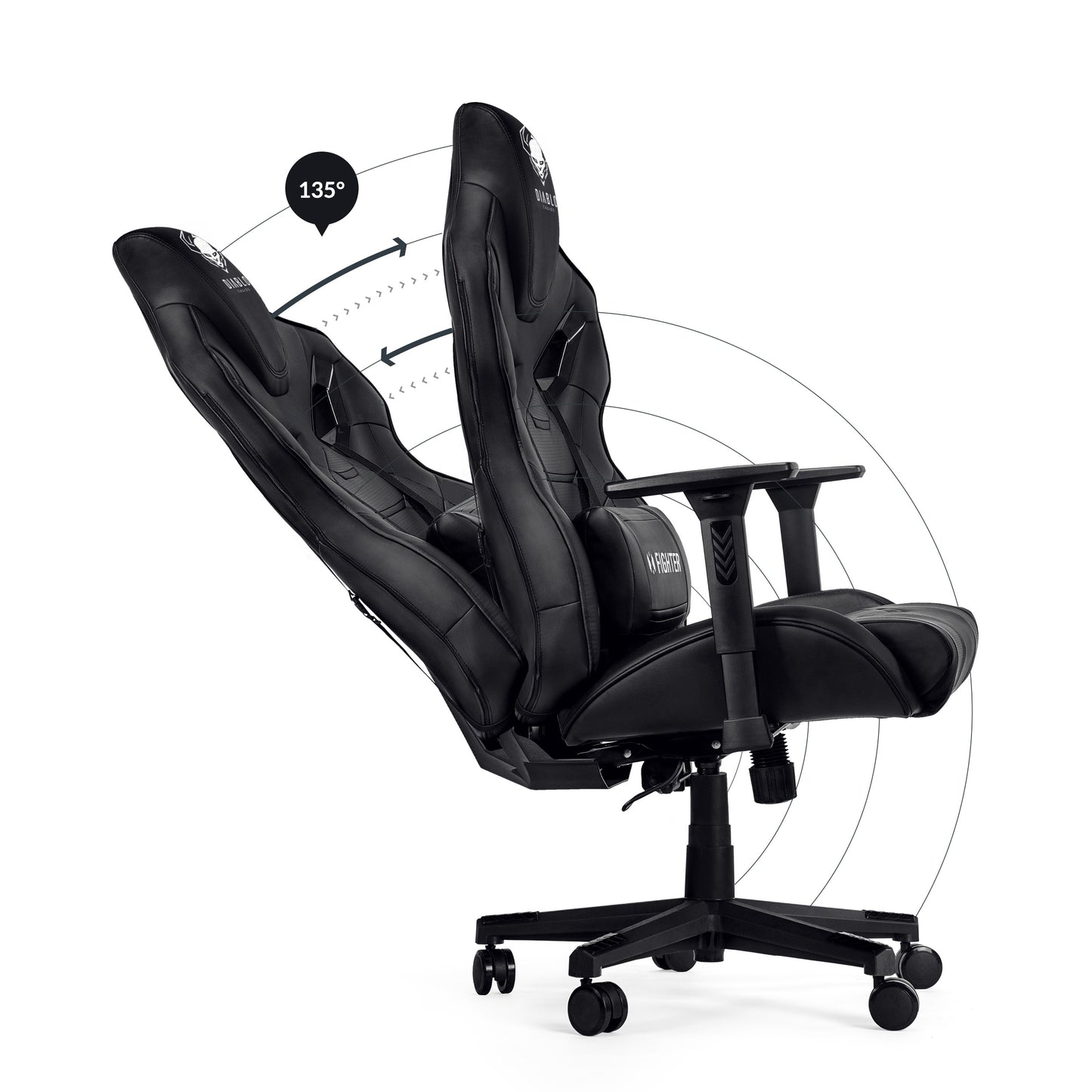 Krēsls X-Figh 127 - 137/ 67/ 54 cm melns - N1 Home