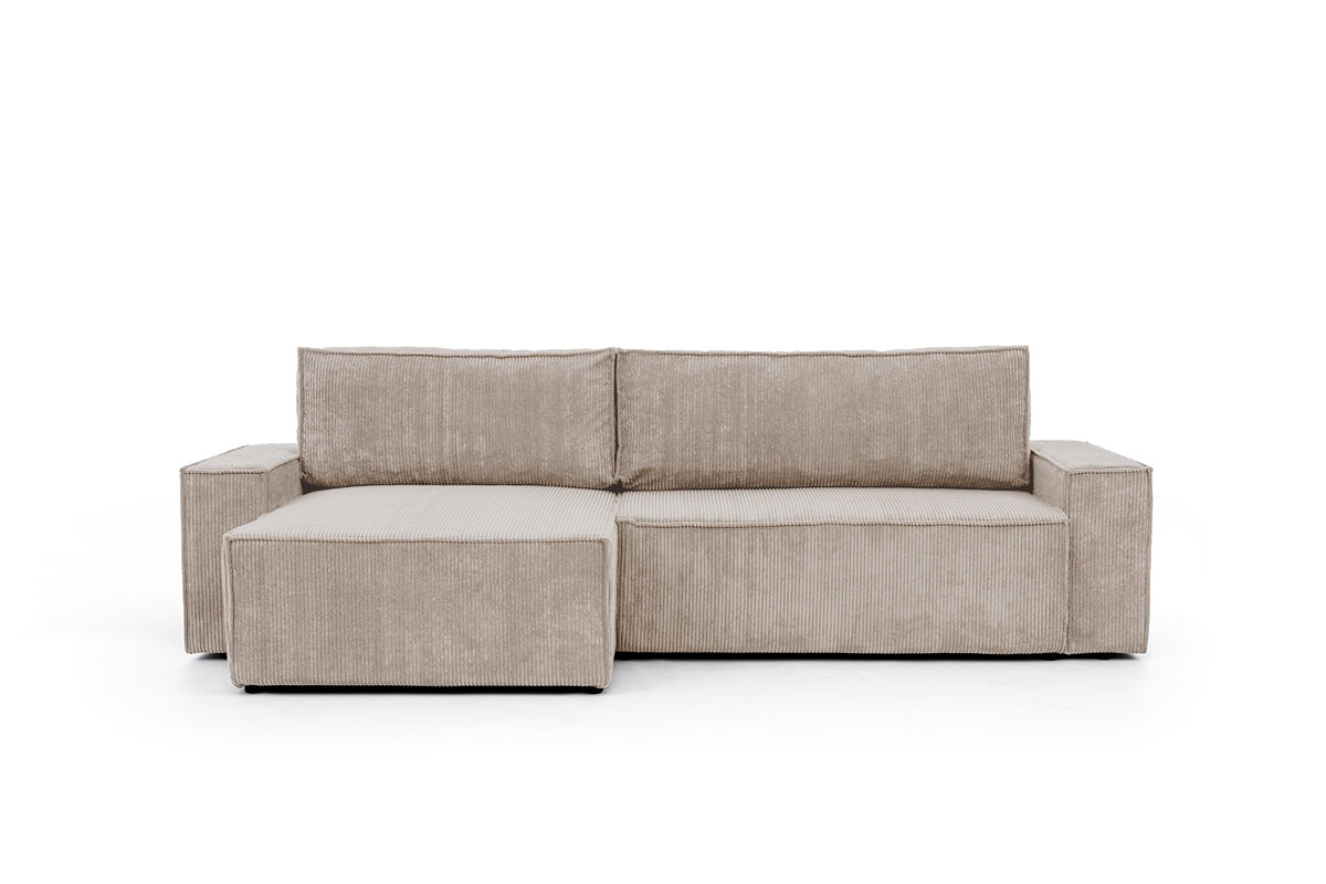 Dīvāns FIBI M  kreisais stūris 283/90-77/144 cm bēšs - N1 Home