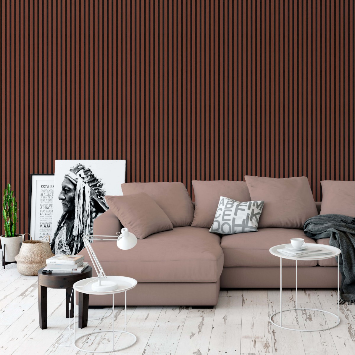 Finierēts akustiskais panelis - sarkankoks 60/240 - N1 Home