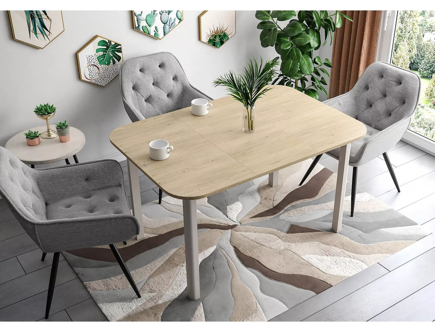 Galds Dantoro  90-130/90/75 cm cremona torro ozols / kašmirs - N1 Home