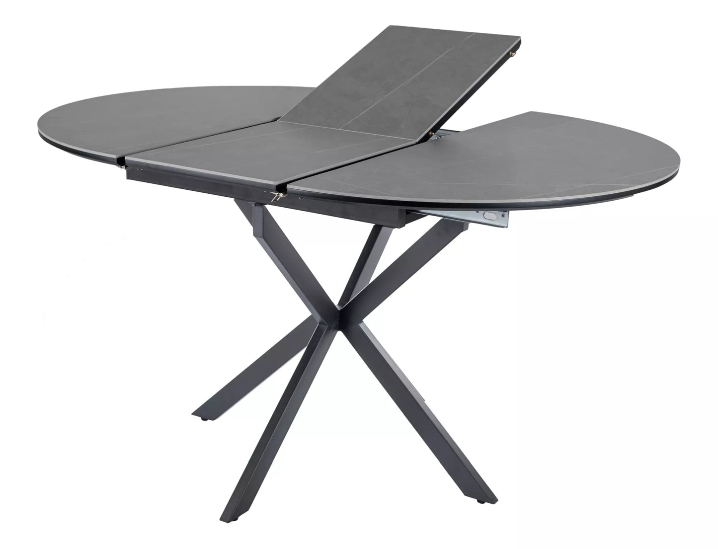 Galds Gast 100-135/100/75 cm matēts pelēks / matēts melns - N1 Home