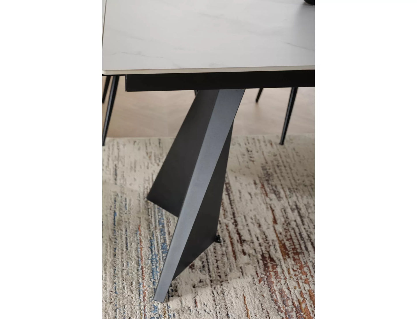 Galds Laco 160-240/75/90 cm balts/melns - N1 Home