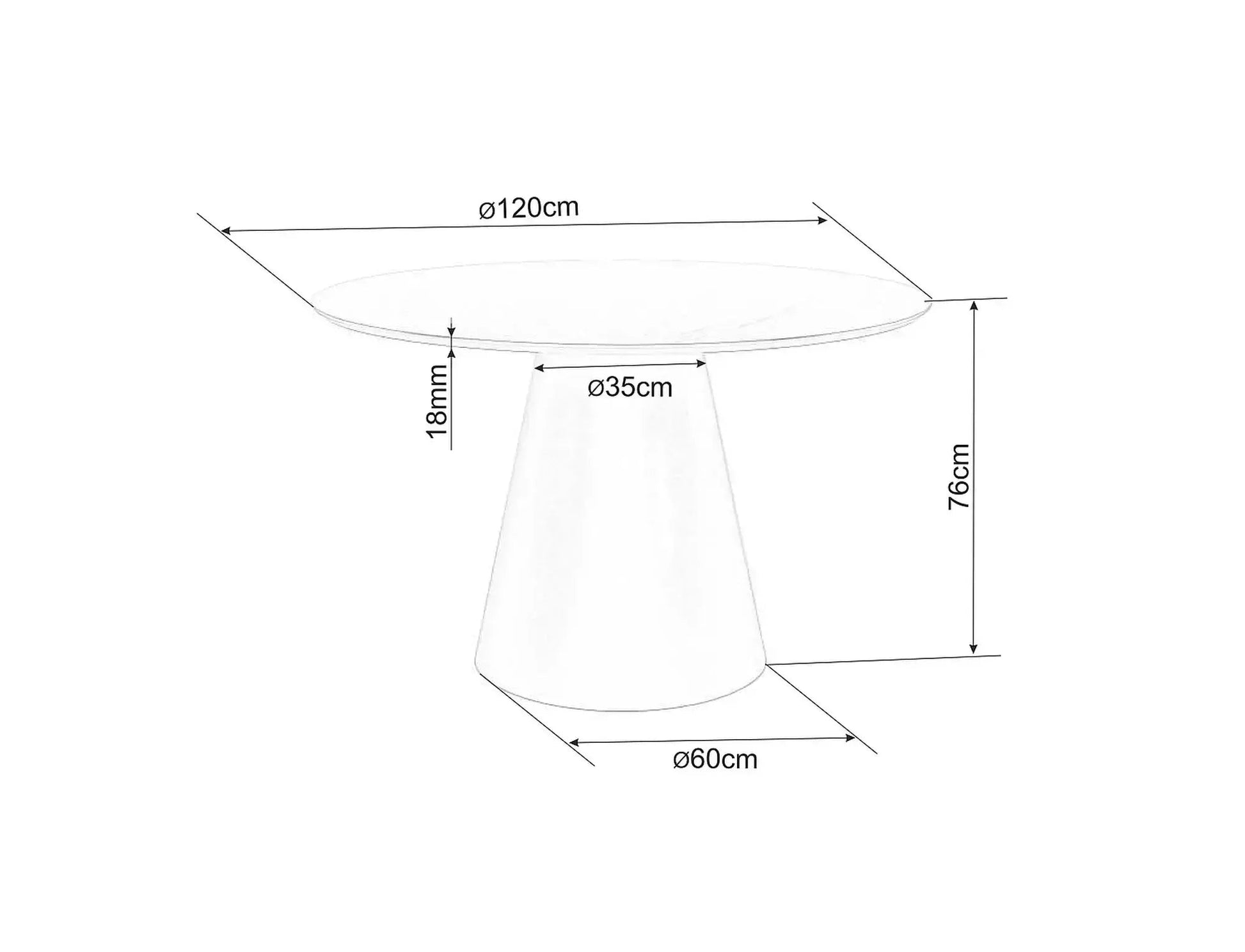 Galds Angs 120/75 cm ozols/kašmirs - N1 Home