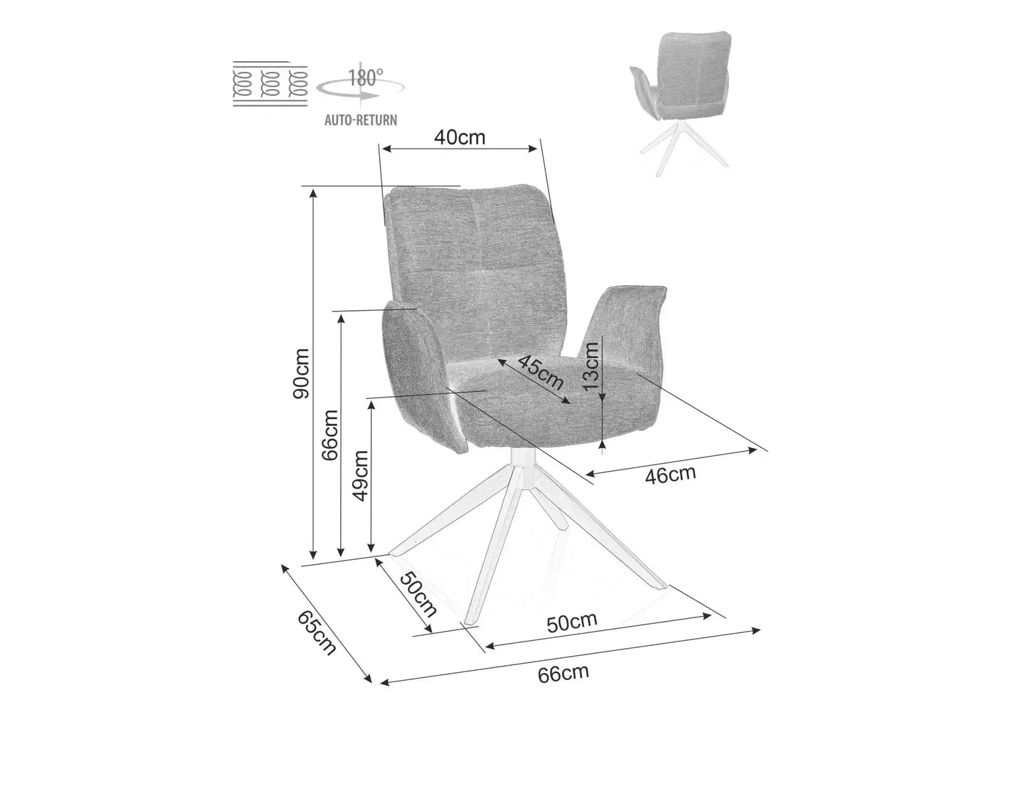 Krēsls Winor 90/66/45 cm tumši pelēks - N1 Home