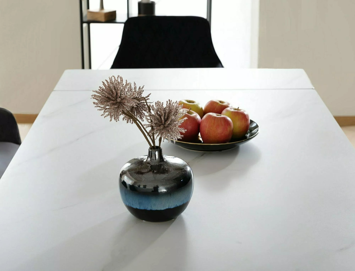 Galds Laco 160-240/75/90 cm balts/melns - N1 Home