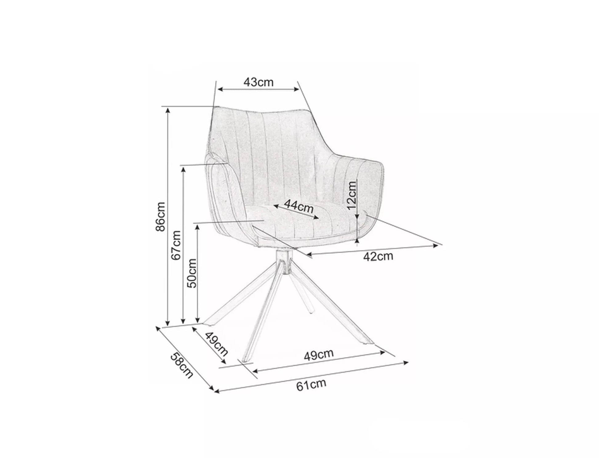 Krēsls Azali 86/61/44 cm bēšš - N1 Home