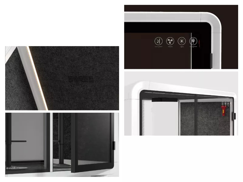 Akustika mierigs kabīne Cubo 234/100/96 cm melns/pelēks - N1 Home